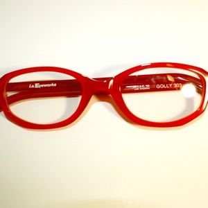 la eyeworks womens eyeglasses red plastic frame